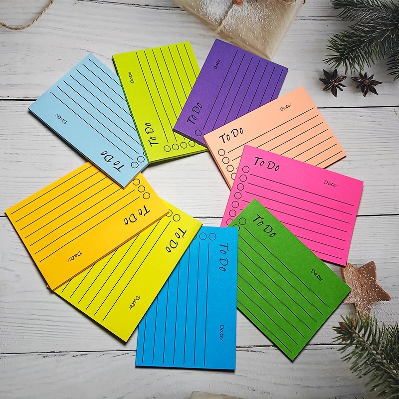 50sheets/set Fluorescent Color To Do List Kawaii Memo Pads Tearable ...