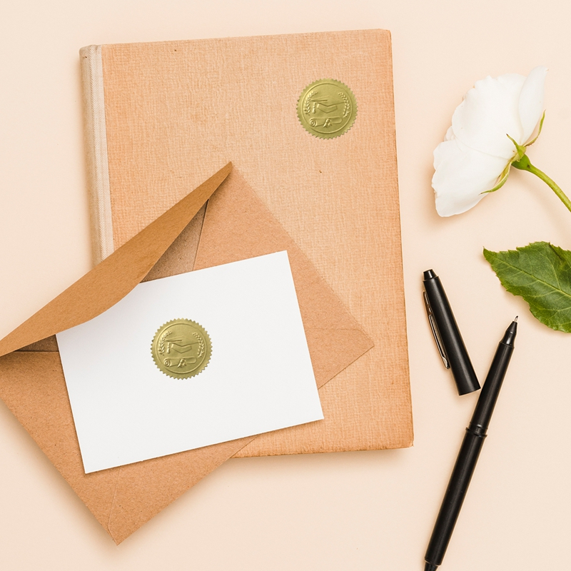 100pcs Gold Embossed Graduation Stickers Graduation Envelope Seal ...