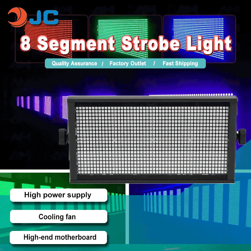 JC 120W LED Full Color 8 Segment Strobe Light RGB 3in1 8 Partition DMX ...