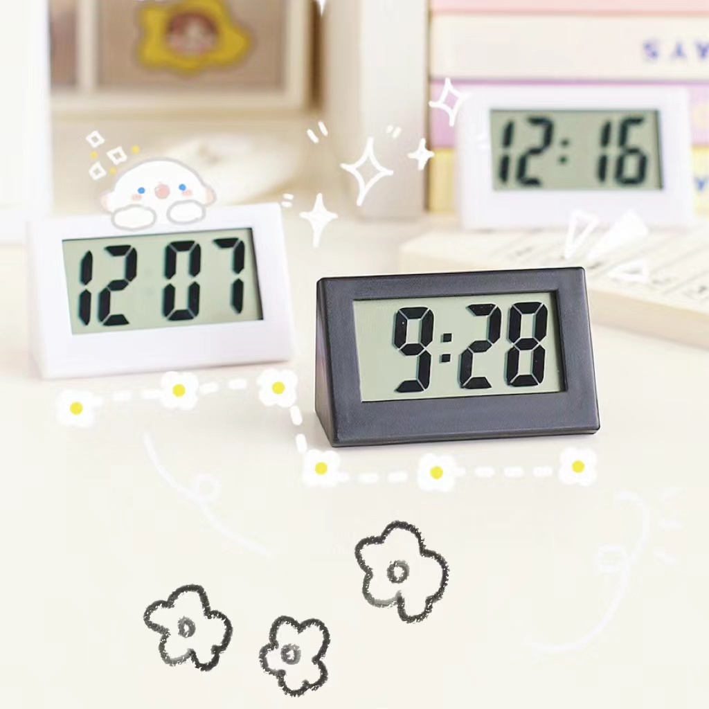 Mini LCD Clock Desktop Small Table Clock Portable Simple Digital Clock ...