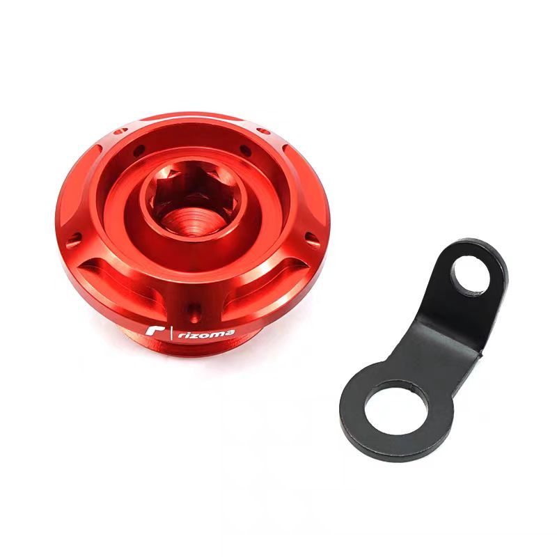 Aluminum Motorcycle Engine Oil Filler Cap - M19x2.5 Thread, Red, Fits Ducati Panigale, Honda, Kawasaki, Triumph - View #9