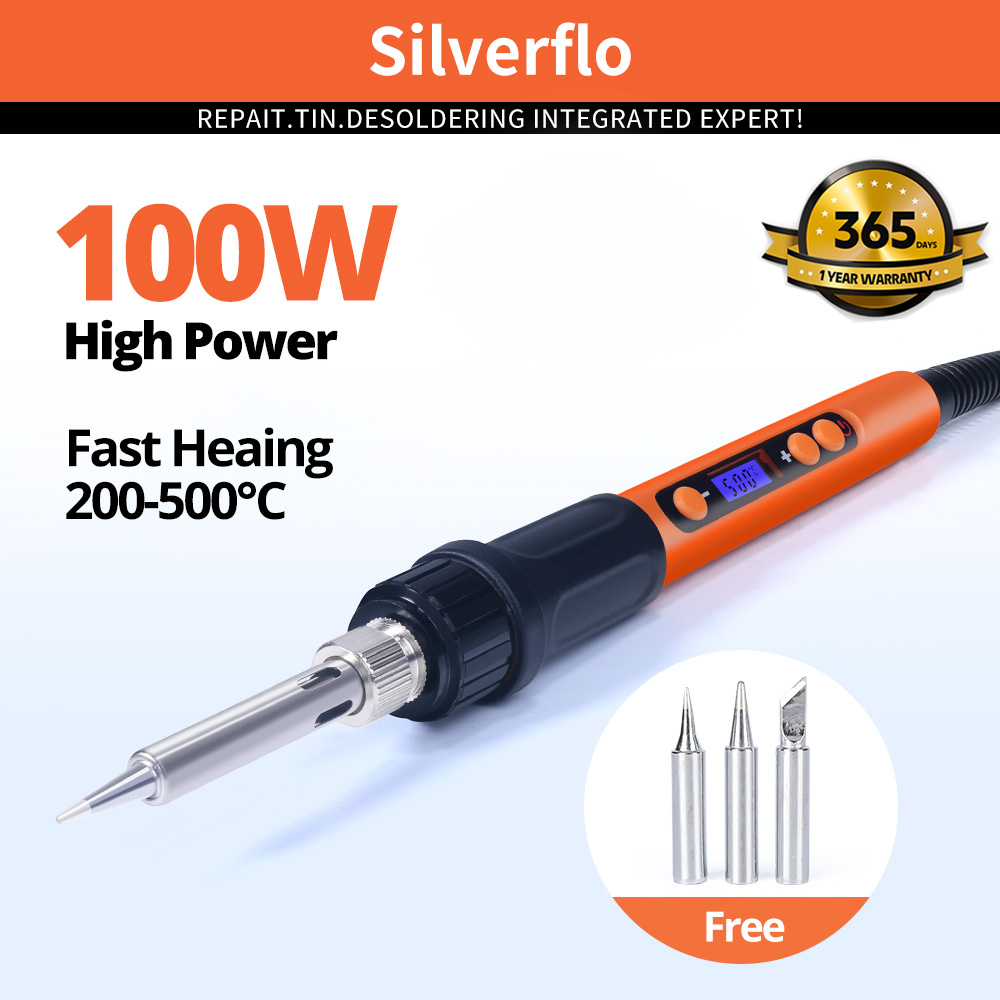 Silverflo 928D-I 100W Digital Electric Soldering Iron Kit Set ...