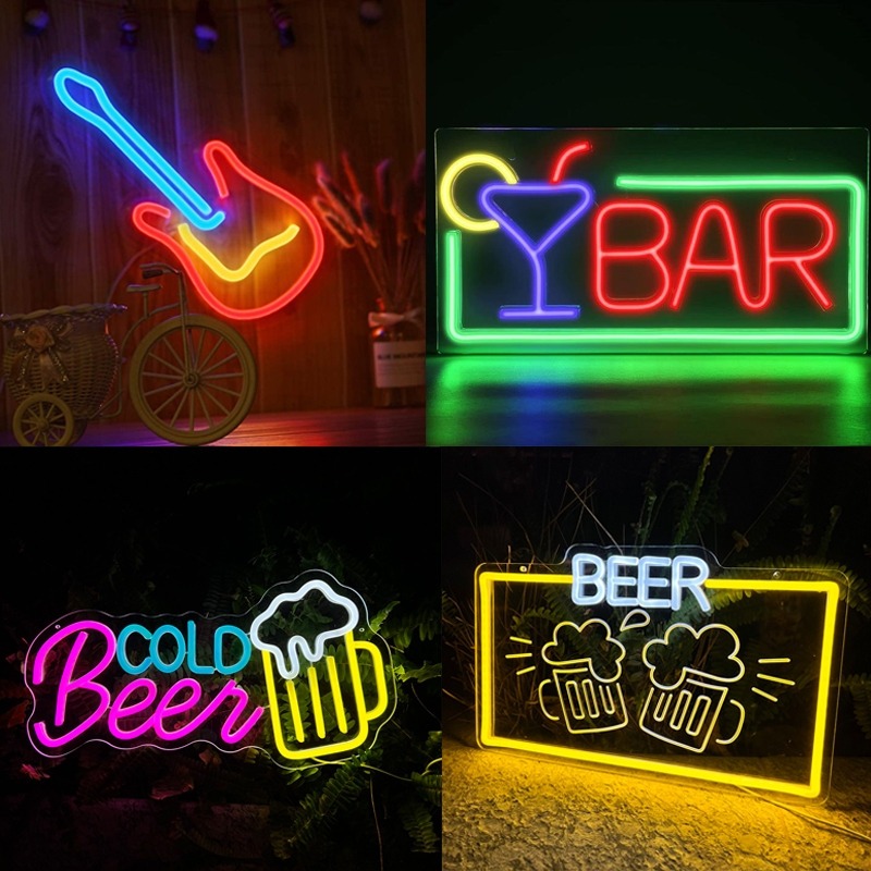 LED Neon Light Bar Decor Beer Sign Open Signage Billboard Luminous ...