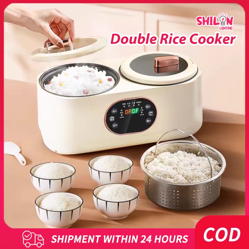 [COD] Double Rice Cooker Multi-function Non-stick Mini Double Bile ...