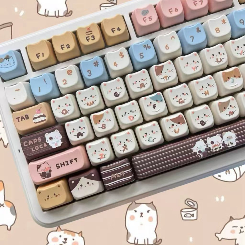 【Keycap Only】Sea Salt Cat Keycap 142 Keys PBT Dye-sub MOA Profile For ...