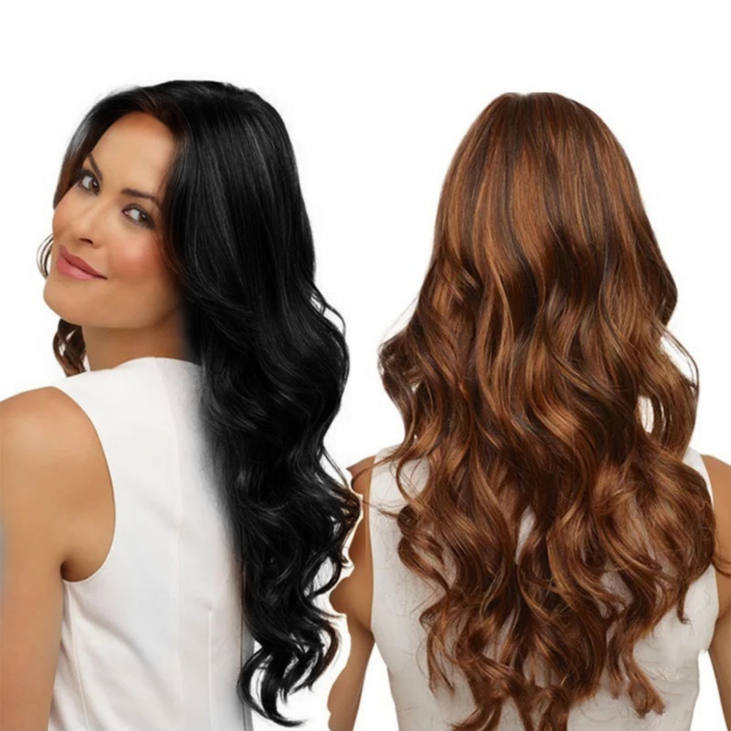 68cm Black/Brown Big Wave Long Curly Wigs Korean Curly Wigs for Women ...