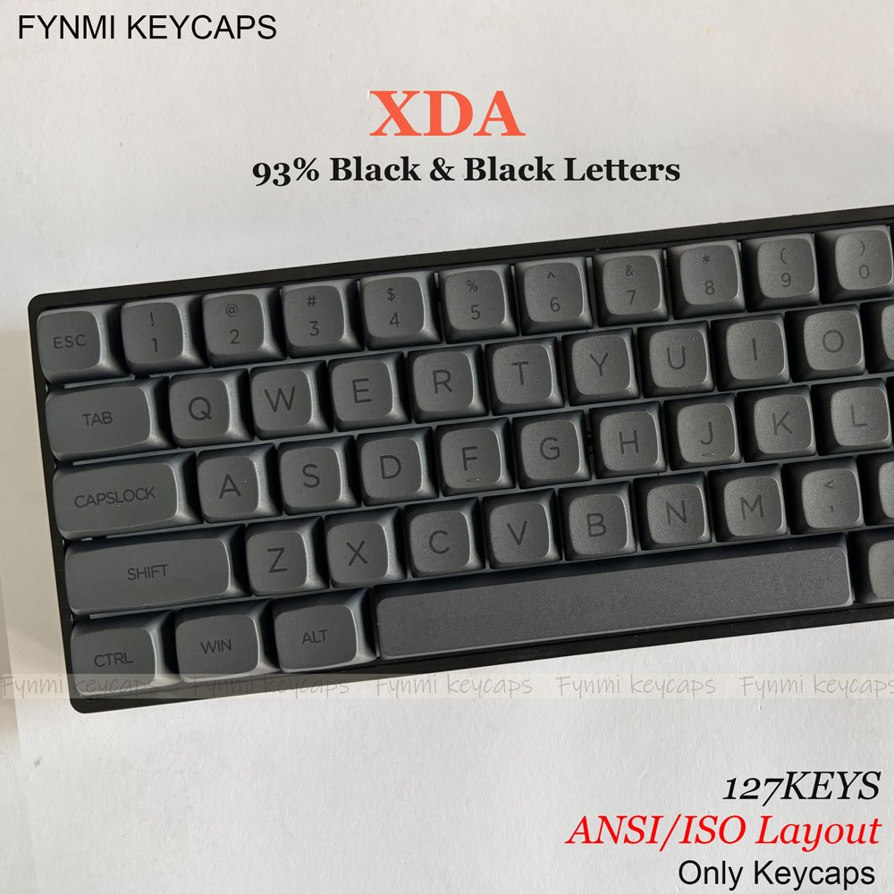 Fynmi ISO ANSI XDA 93% Black 100% Black Letter PBT Dye Sublimation XDA ...