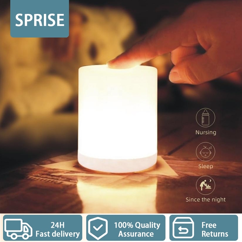 SPRISE Rechargeable Bedside Lamp Dimmable Table Touch Night Light LED ...