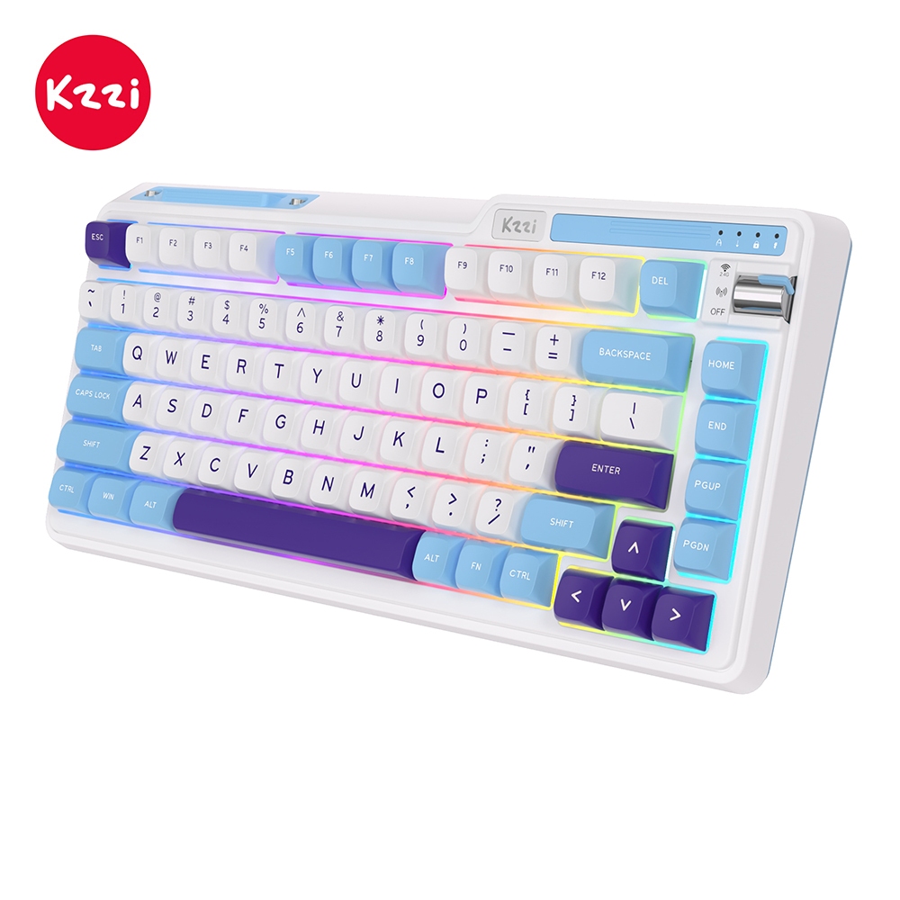 KZZI Kezhi K75 Lite Blue Sea 82 Key Gasket Structure Three-Mode ...