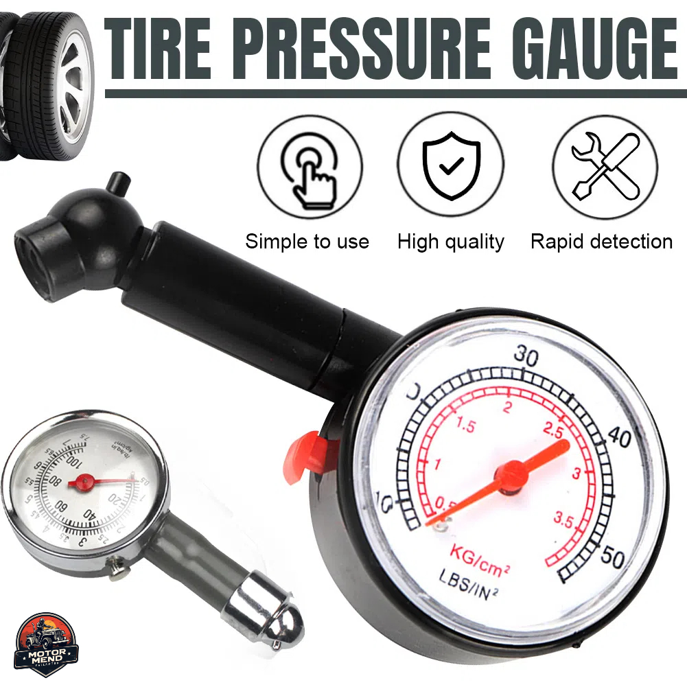 Car Truck Tyre Tire Air Pressure Gauge Meter Tester Handle Mirror ...