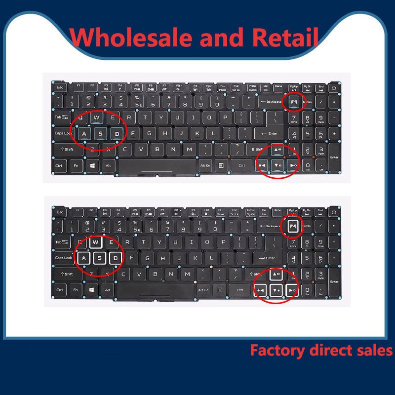 Tastiera Sostitutiva Per Acer Nitro 5 E Helios 300 - Layout Tedesco, Senza Retroilluminazione, Compatibile Con Modelli AN515, PH315