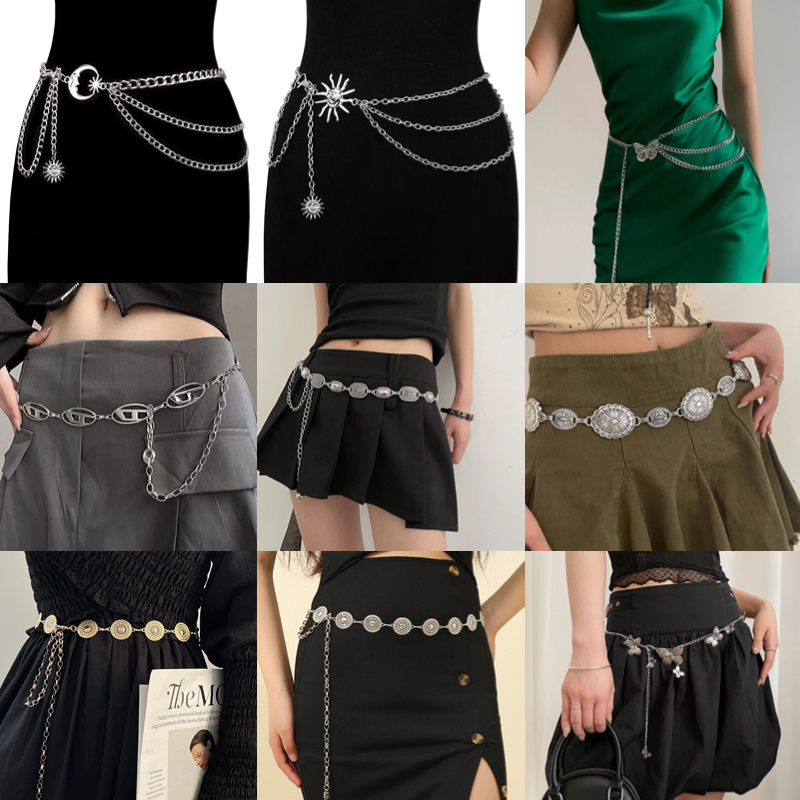 1Pc Women Waist Chain Belt for Dress Skirt Belts with Moon Star ...