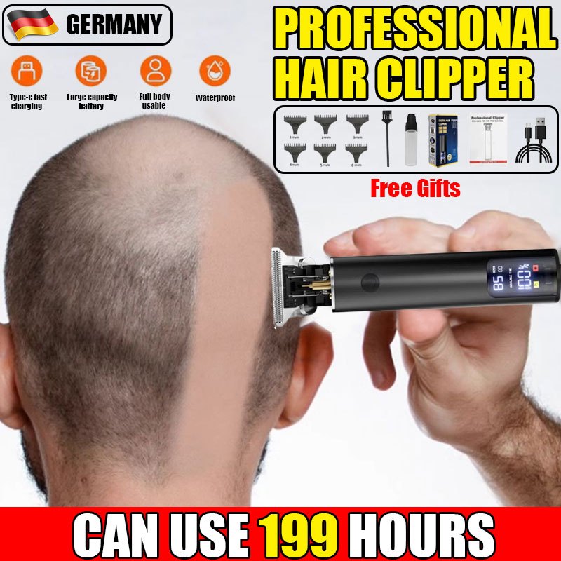 【Gift 7 pieces】Electric Hair Clipper Trimmer Type-c Rechargeable Razor ...
