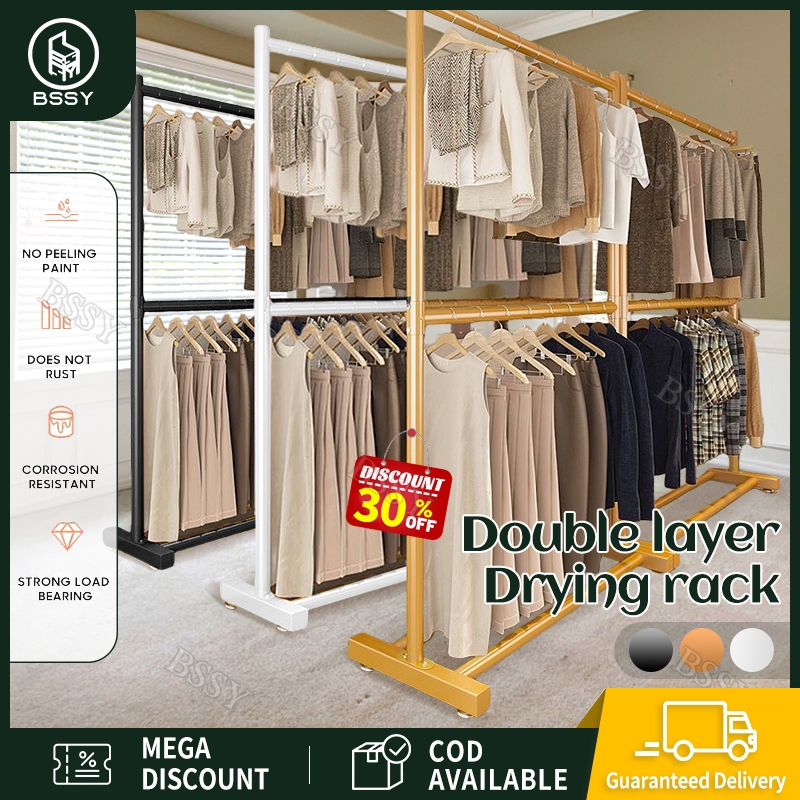 Double Layer Clothes Hanger Drying Rack Sampayan Stainless Indoor ...