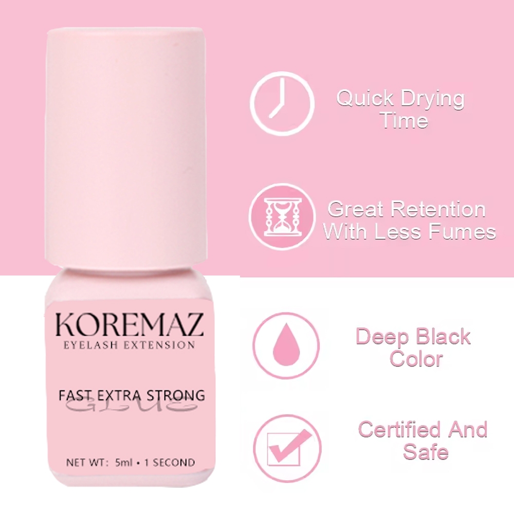 KOREMAZ 5ml 1 Second Quick Dry Strong Glue False Eyelash Extensions For ...