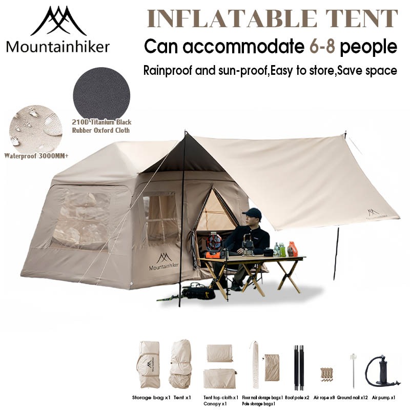 Mountainhiker air inflatable tent outdoor camping large area air pump ...