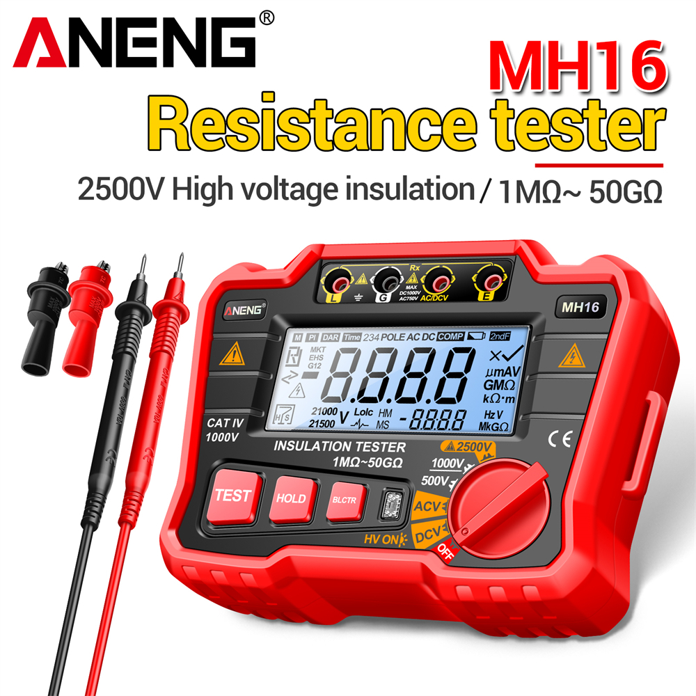 ANENG MH16 2500V Insulation Resistance Meters High Precision AC/DC ...