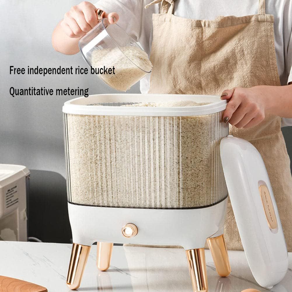 CLICK SHOPE Nordic Style Rice Dispenser Insect-Proof Press Rice Bucket ...