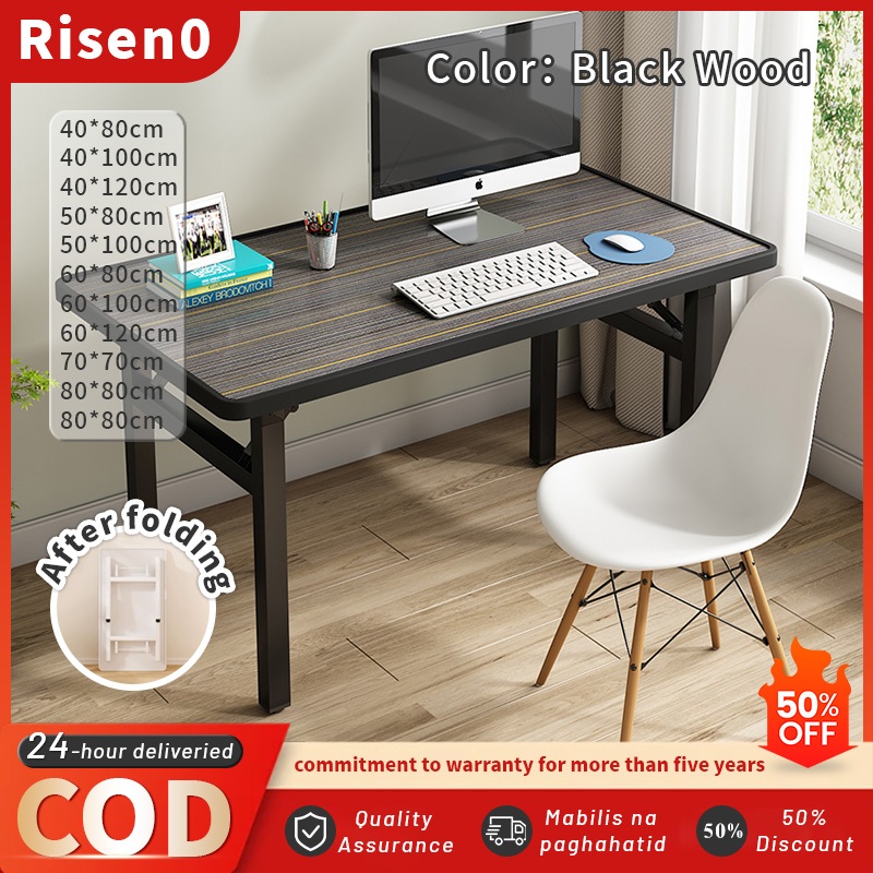 60CM+ Foldable Table Office Table Study Desk Wood Table Foldable ...
