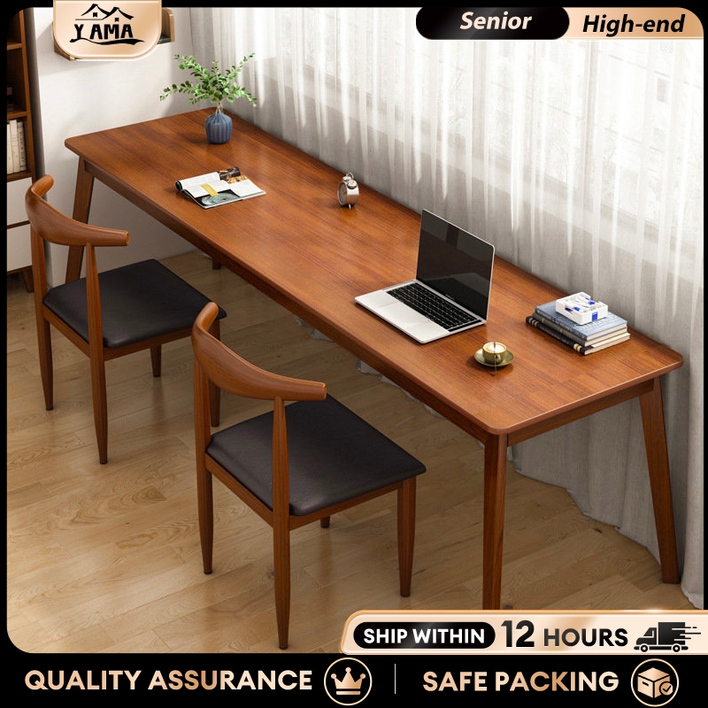 160/140cm Writing Desk Solid Wood Study Table Wooden Long Table ...