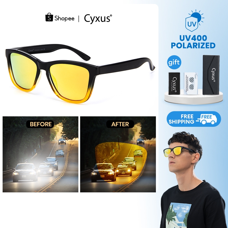 Cyxus Night Vision Glasses Polarized Sunglasses For Men Women Anti Glare  Spectacles Driving Eyeglasses Cycling Eyewear 1997D33