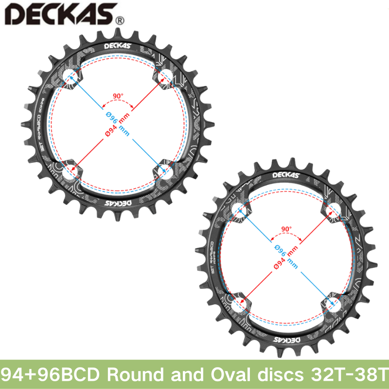 DECKAS 94+96BCD plus and minus teeth, 32T-38T covers disc, oval disc ...