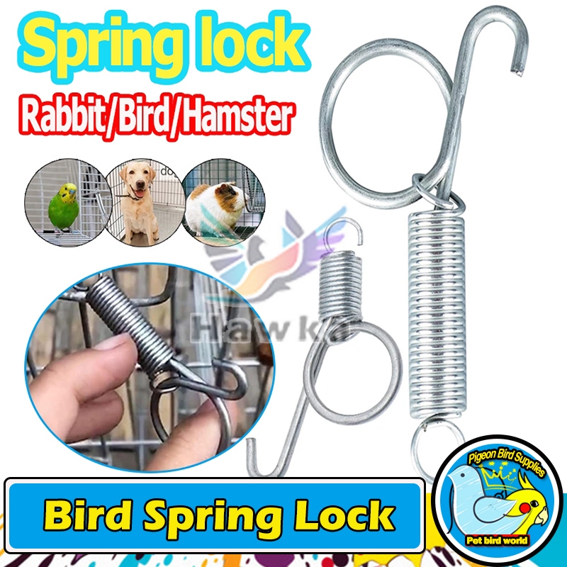 Rabbit Cage Lock Spring Hook for Bird Door Hamster Cage Metal Spring ...