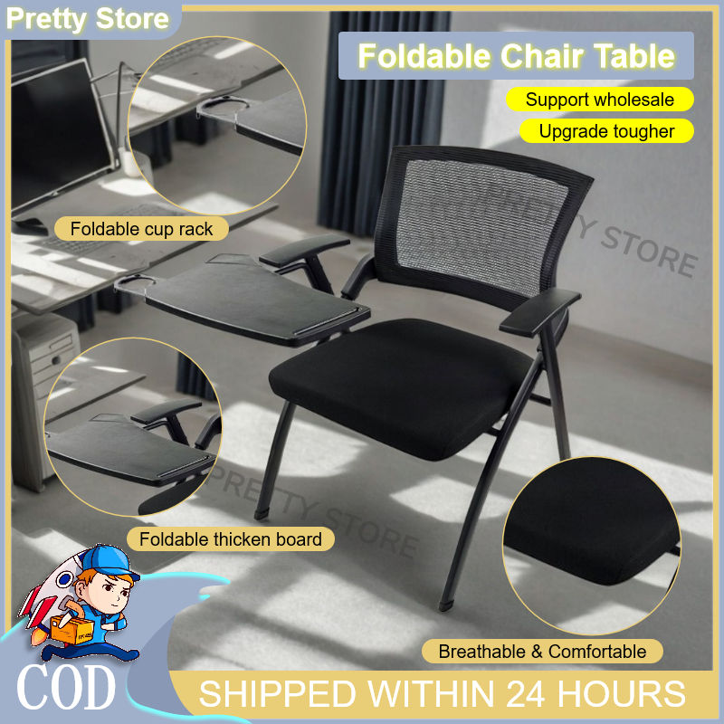 Foldable chair table upgrade tougher writing board comfortable office ...