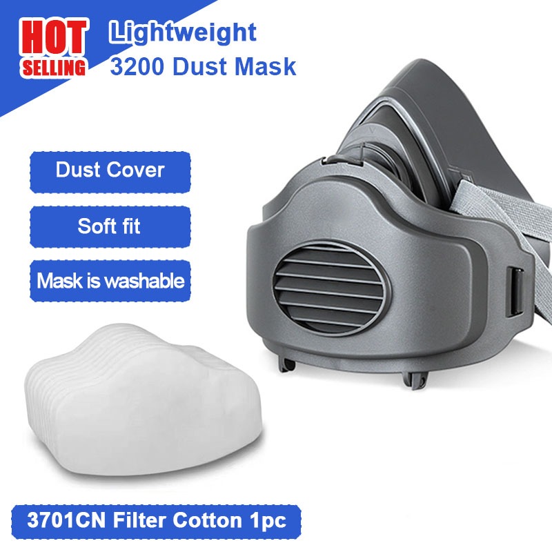 Dust Mask Filter Gas Respirator Mask Chemical Anti-DustPaint Industrial ...