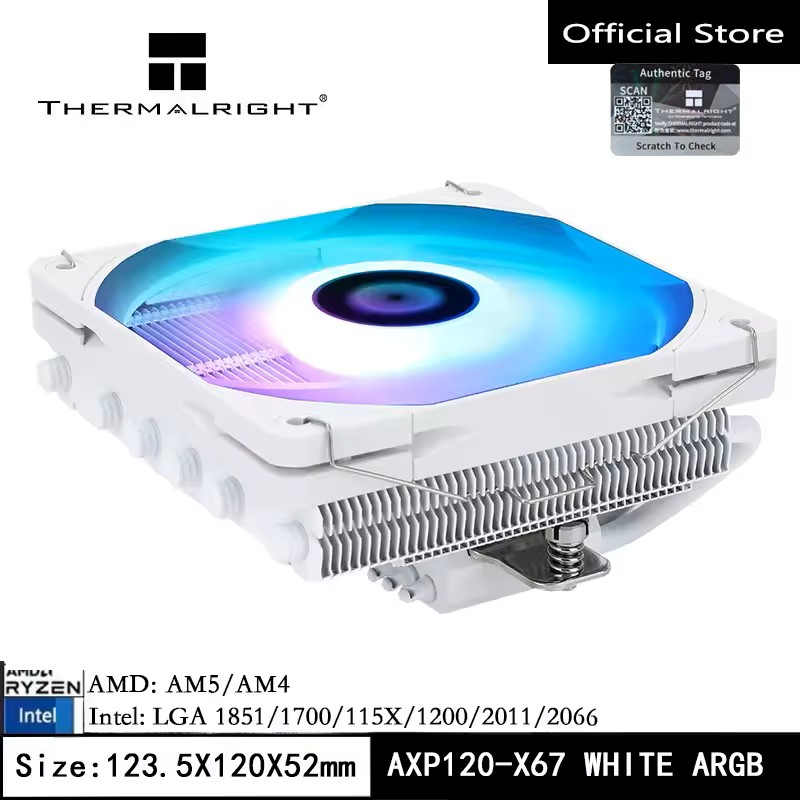 Thermalright AXP120-X67 ARGB CPU Radiator 6 Heat Pipes Low Profile CPU ...
