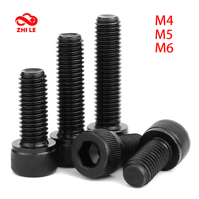 M4 M5 M6 Black 12.9 Grade Socket Hexagon Cap Head Bolts 304 Stainless ...