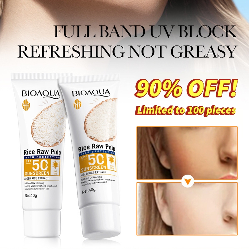 SPF50+ Rice Essence Sunscreen【Meets FDA Standards】40g Sunscreen ...
