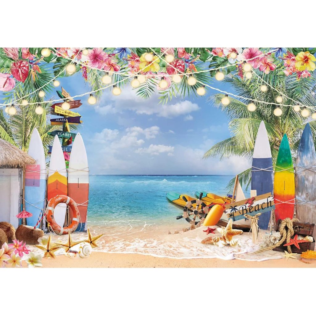 7x5ft Summer Beach Backdrop for Photography Sky Ocean Hawaiian Tropical ...