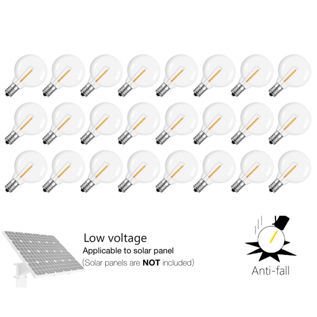 DC 3V Low-Voltage G40 LED Replacement Bulbs for Solar String Lights ...