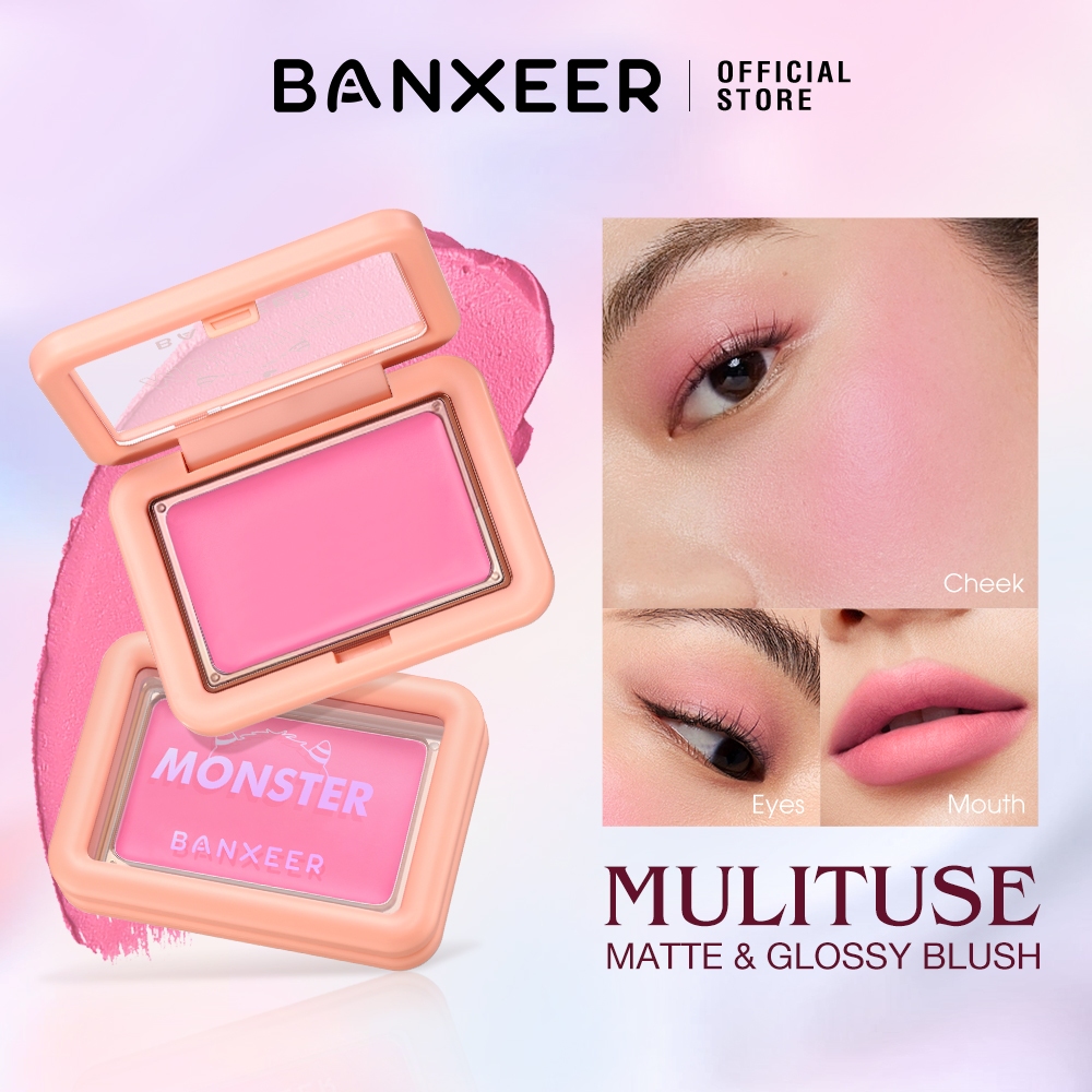 BANXEER Matte Blusher Face Makeup Color Changing Blush Lip Highlighting ...