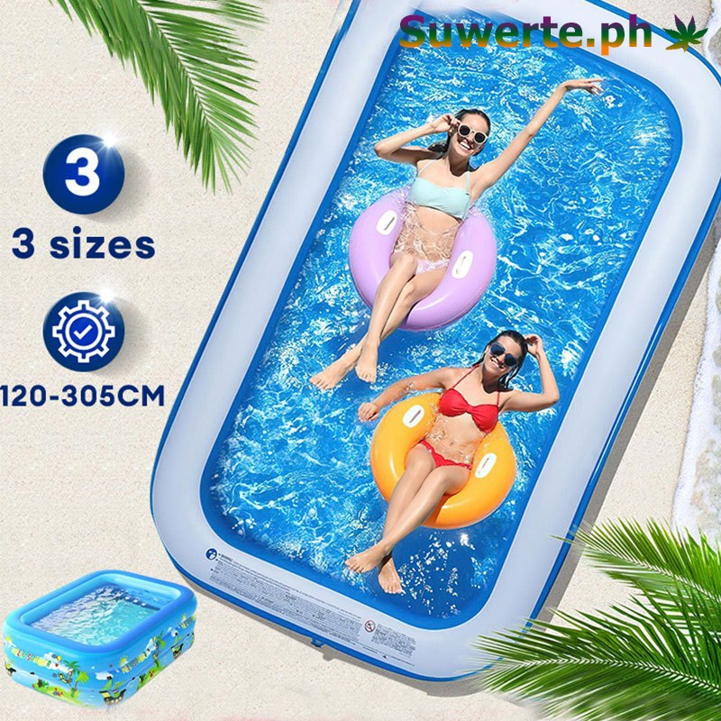 Inflatable Kids Pool - Portable Family Swimming Pool with Air Pump ...