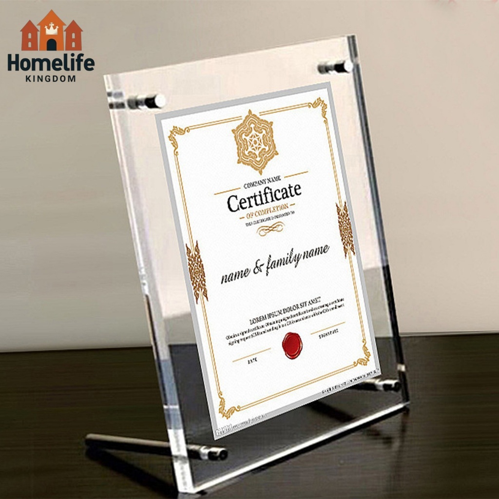 A4 Acrylic Photo Frame Certificate Medal Award Photo Frame Crystal ...