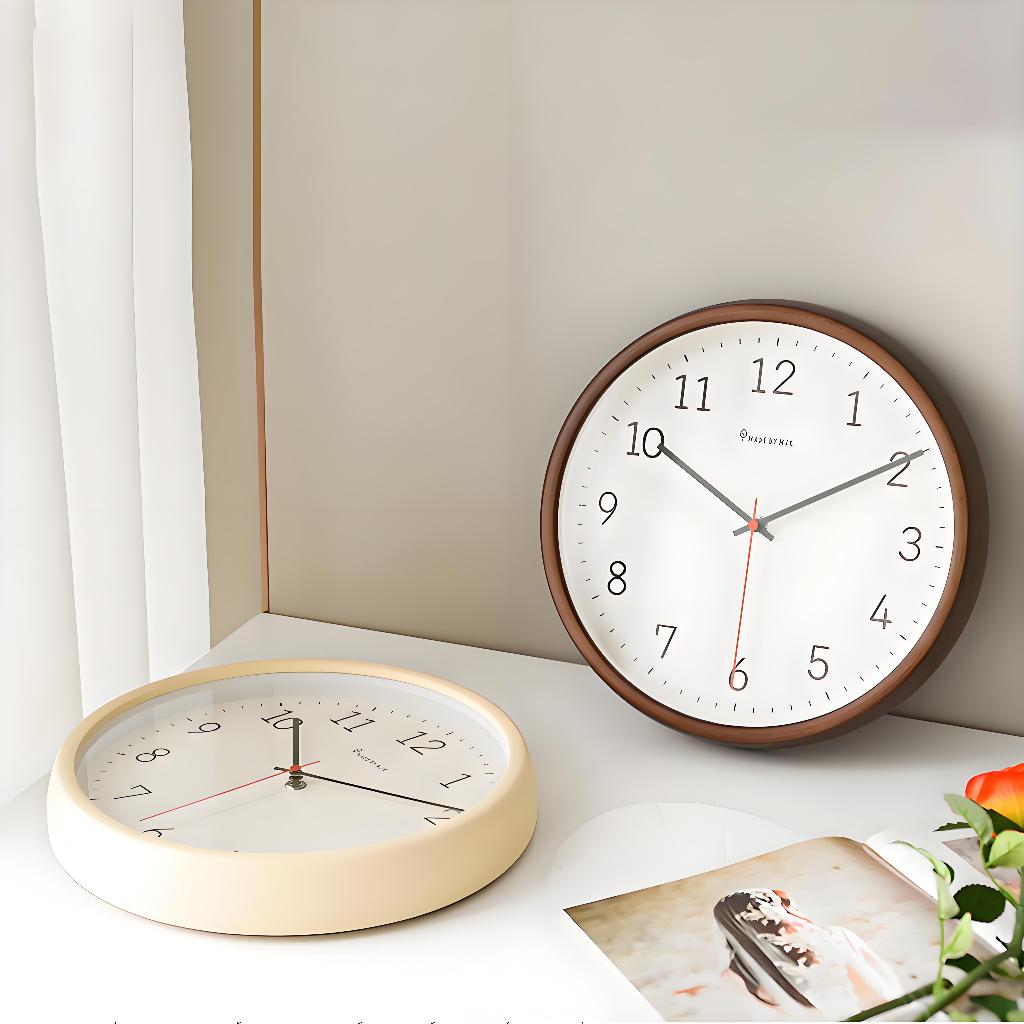 12 Inch Minimalist Wooden Wall Clock Silent Battery Operated For Living ...