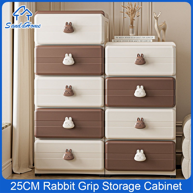 Plastic Storage Wardrobe Toy Drawer Organizer Rabbit Grip Storage ...