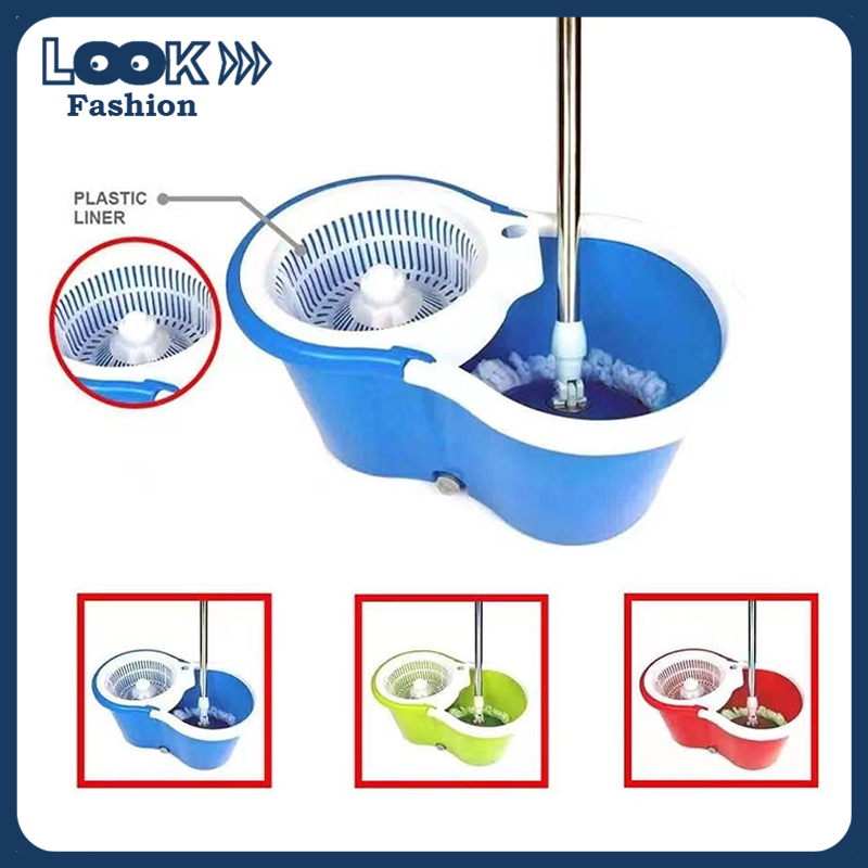 LOOK Fashion Magic Spin Mop With Bucket 360 Easy Rotating Map Floor ...