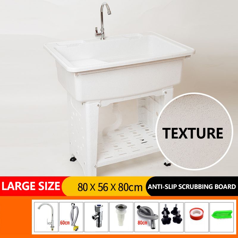 2025 Upgraded Plastic Sink Lababo Plastic Laundry Tub with Faucet ...