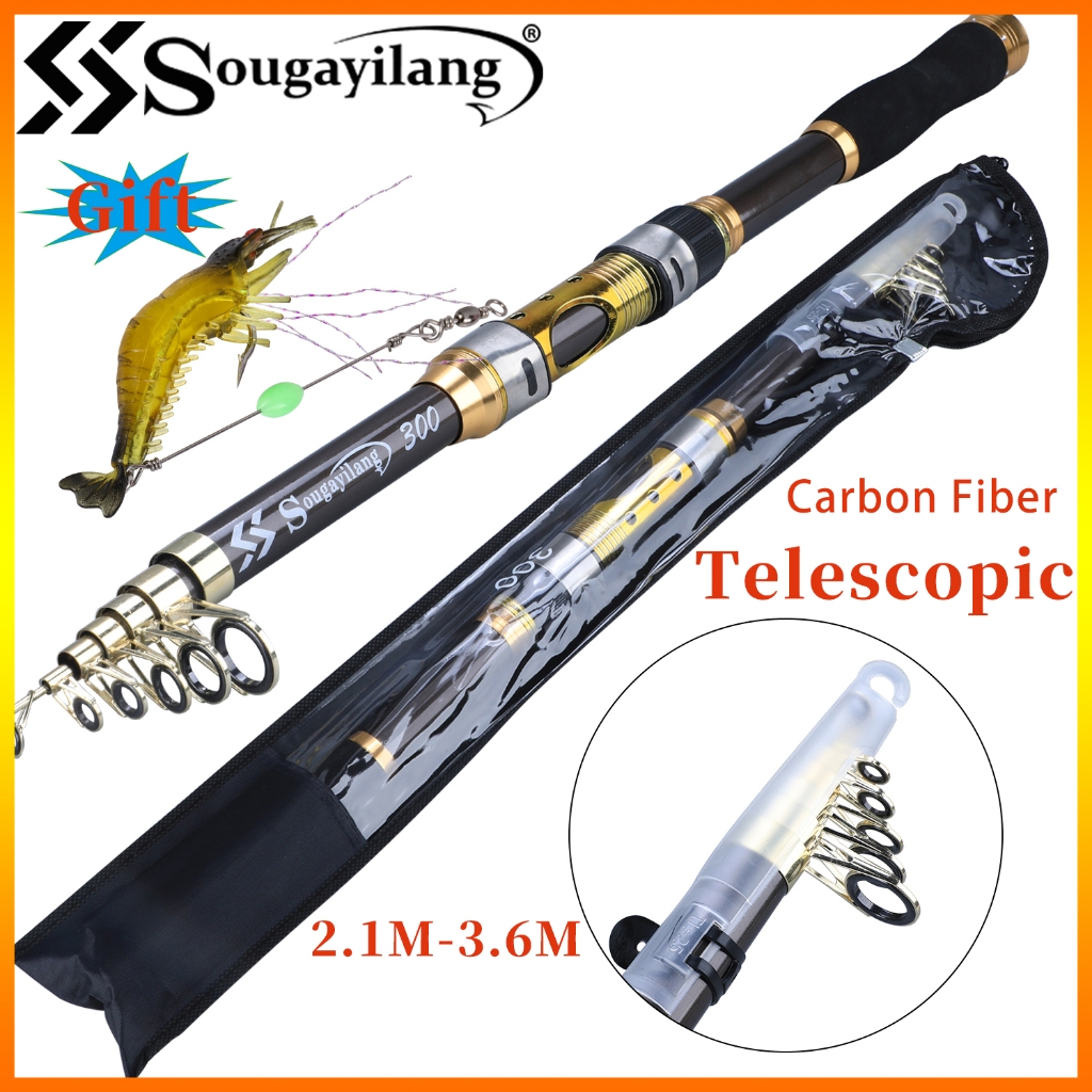 Sougayilang 2.1m 2.4m 2.7m 3.0m 3.6m Carbon Fibre Fishing Rod ...