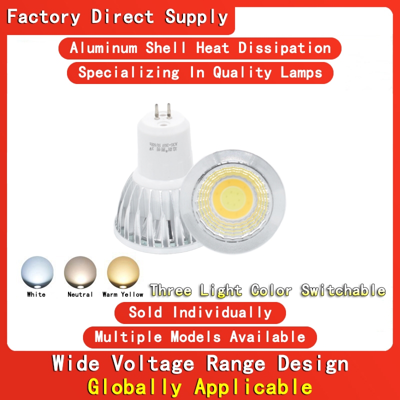 Three Color Switchable Tricolor GU5.3 Pin Energy Saving LED Lamp Cup 3W ...