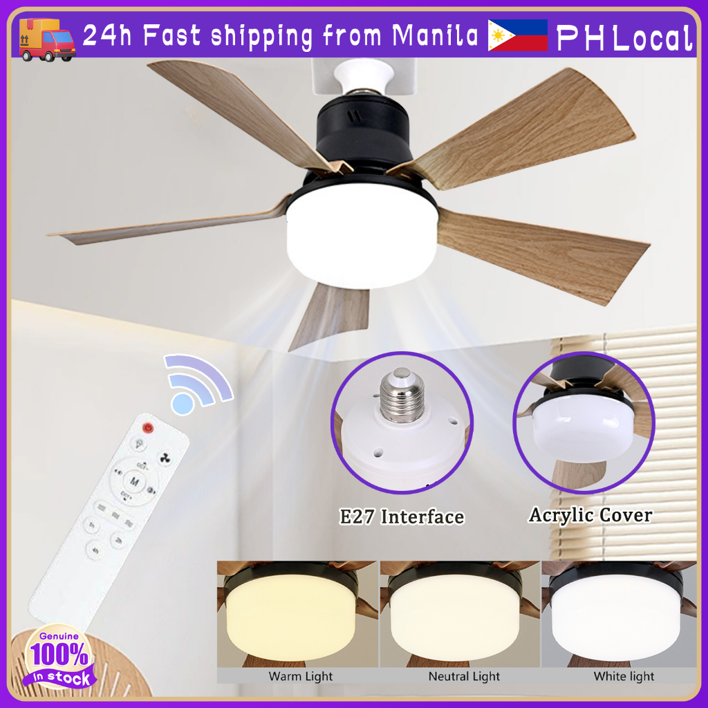 【COD】- Ceiling Fan with Remote Control and Led Light Modern Design ...