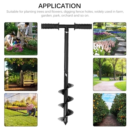 Manual Hand Earth Auger Fence Post Drill Soil Digger Hole Borer Digger ...