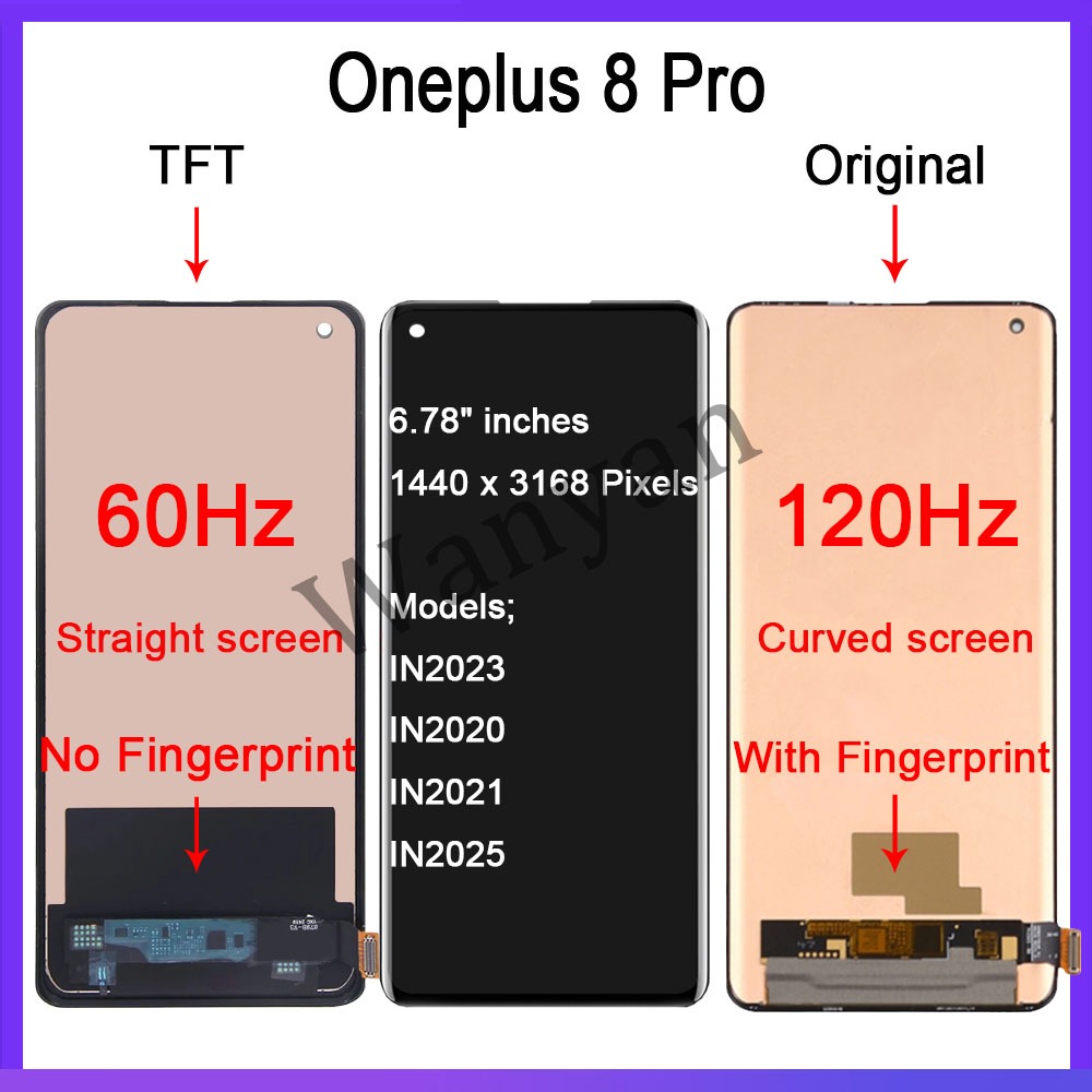 Aoled Screen for One Plus Oneplus 8 PRO Original Display 10 Touch Screen Replaceent Tested Phone LCD Screen Digitizer Parts - One Plus 8 PRO LCD and One Plus 8 PRO LCD Screen price