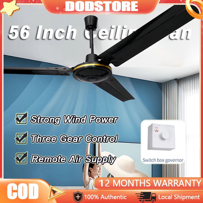 Ceiling Fan 56 Inch Large Wind Power 3 Iron Blades Big Size Ceiling Fan ...
