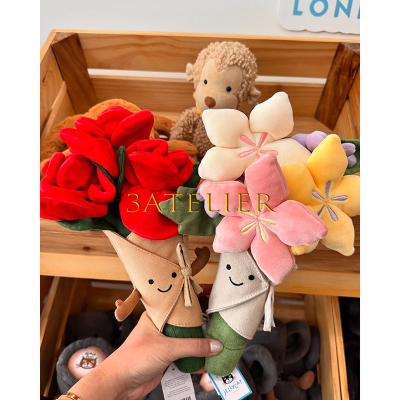 jELLYCAT Amuseables Bouquet Of Flowers/Rose Bouquet Plush Toy | Shopee ...