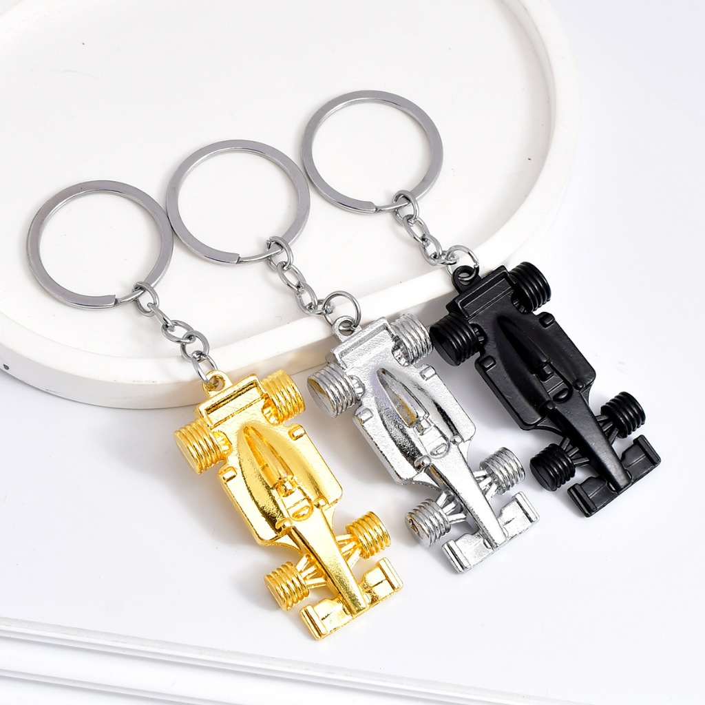 Solid Color 3D Metal Sports Car Key Ring Creative F1 Racing Key Chain ...