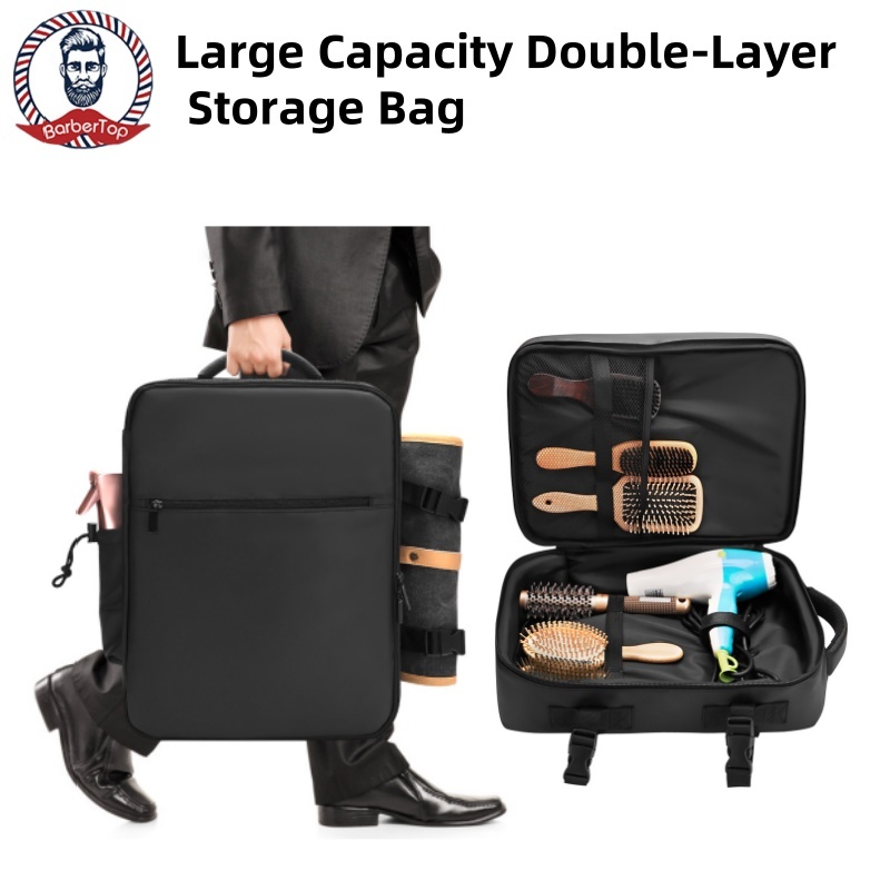 Hairdressing Double-Layer Storage Backpack With Large Capacity For Hair ...